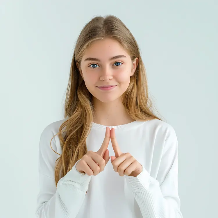 Smiling Girl in White Shirt