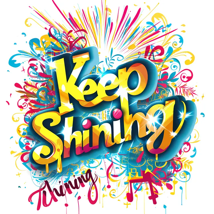 Colorful Keep Shining Motivational Text