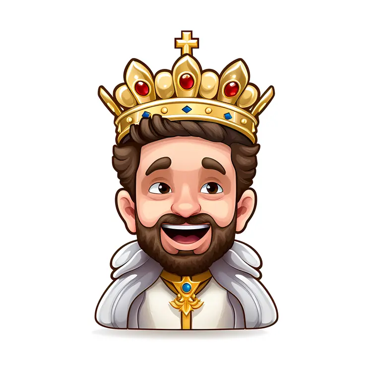 Cartoon King with Crown