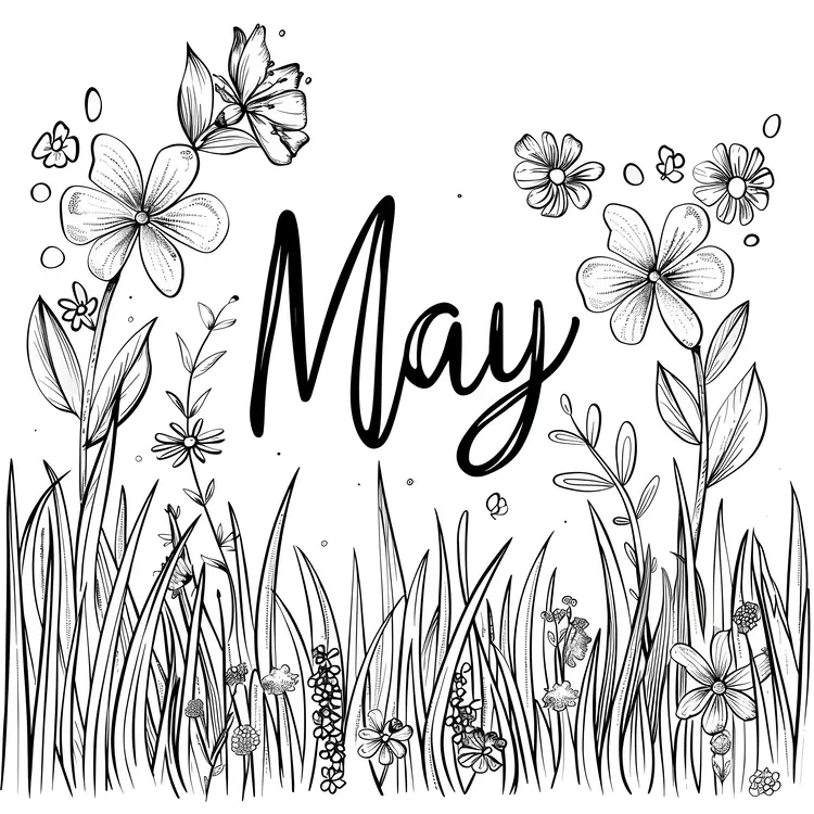 May Flowers in Grass