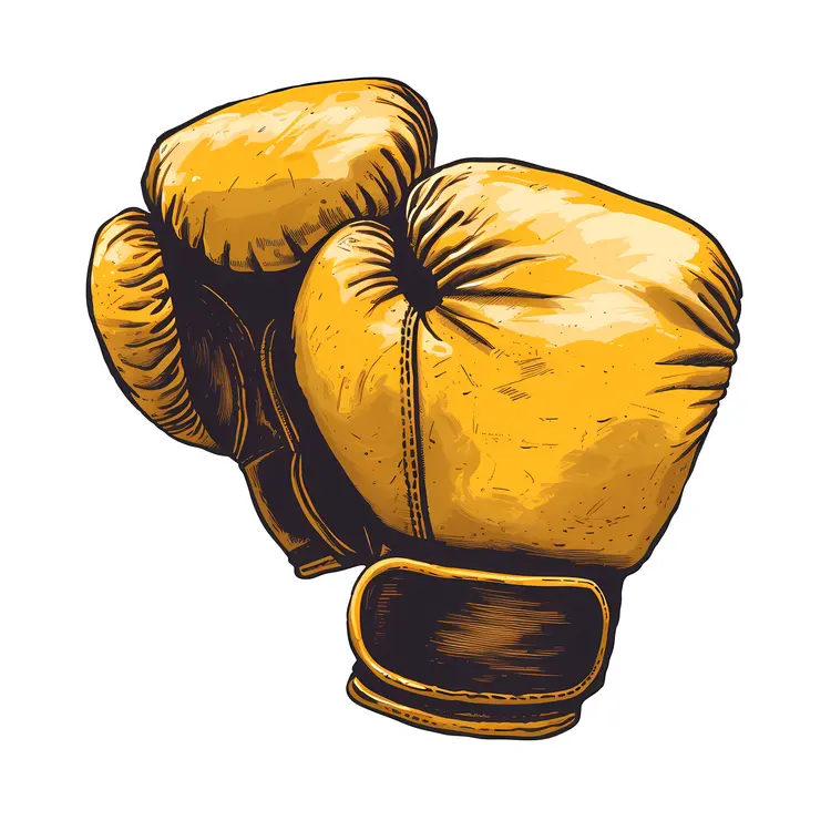 Illustrated Yellow Boxing Gloves