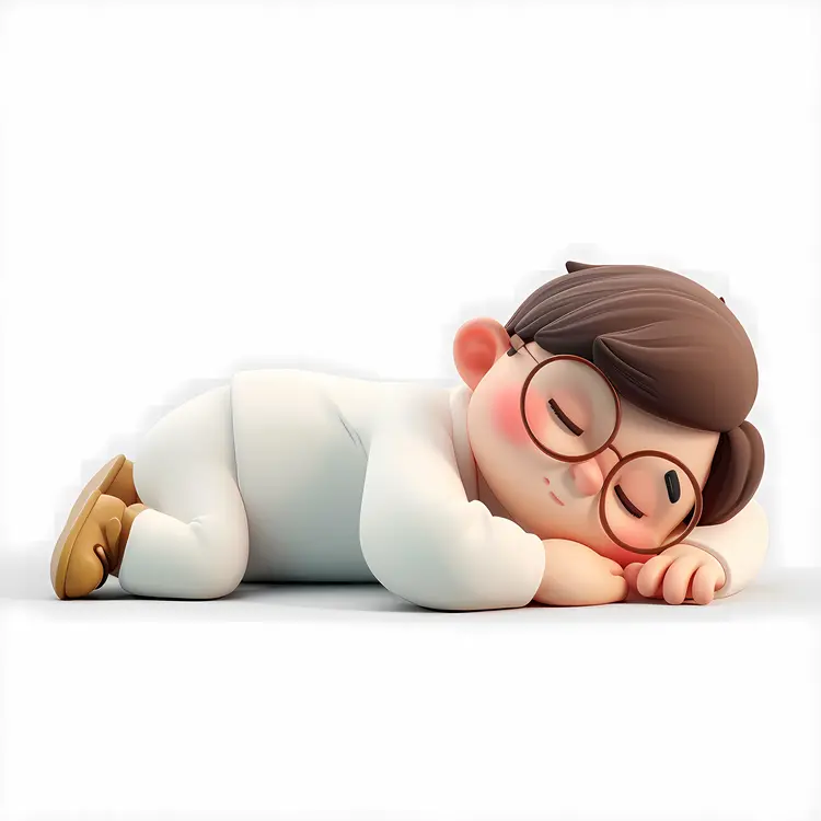 Boy with Glasses Sleeping Peacefully
