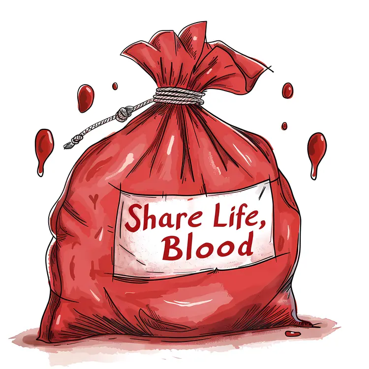 Share Life, Blood Bag Illustration