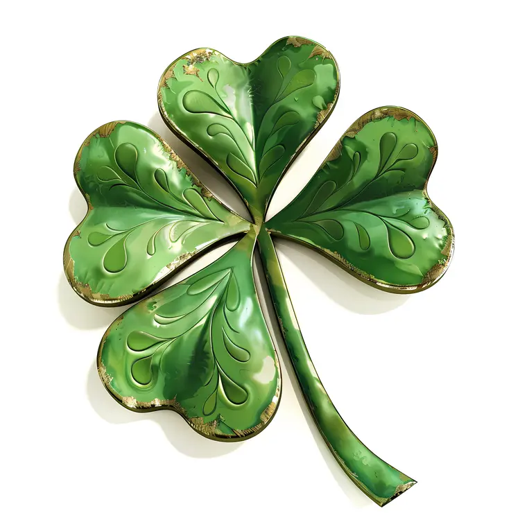 Green Clover with Intricate Design