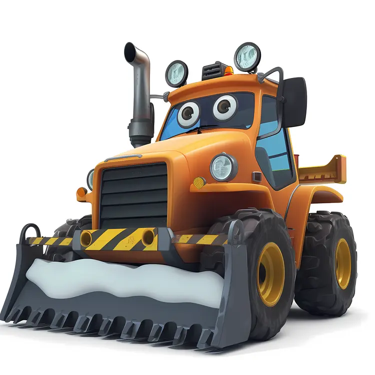 Orange Snowplow with Black Stripes