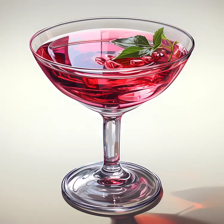 Refreshing Red Cocktail with Ice