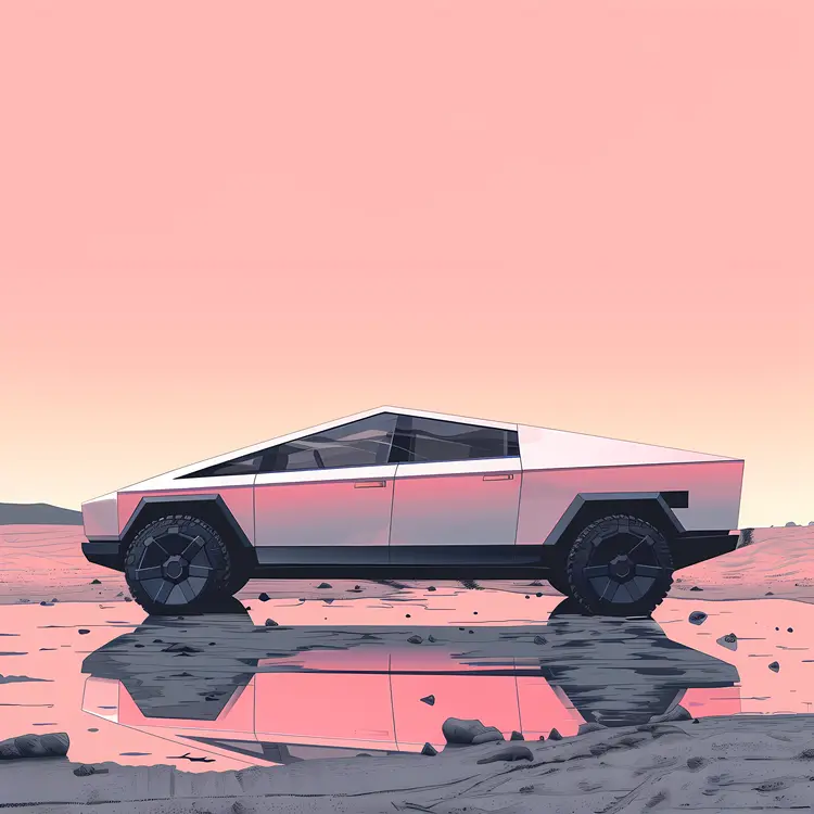 Futuristic Car in Desert Landscape