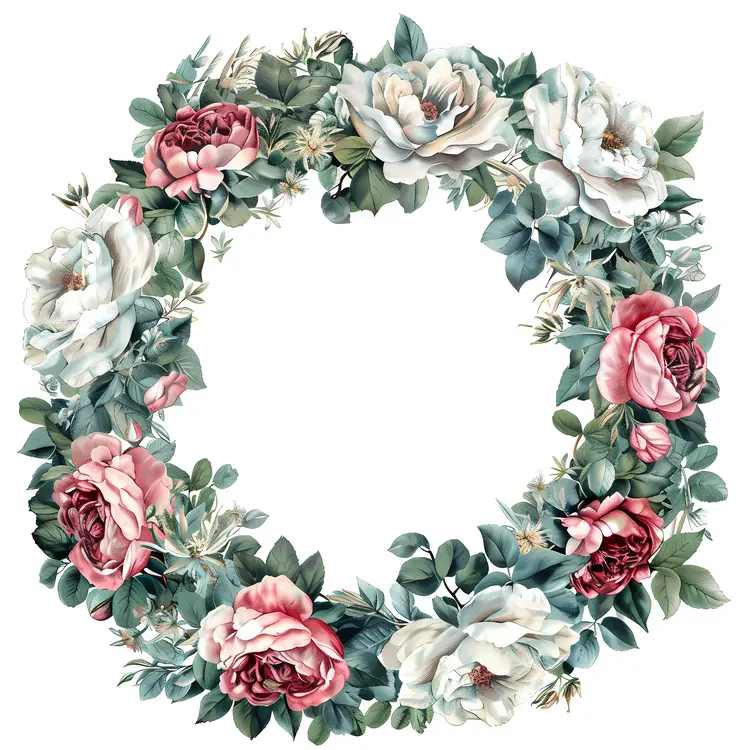 Romantic Vintage Floral Wreath