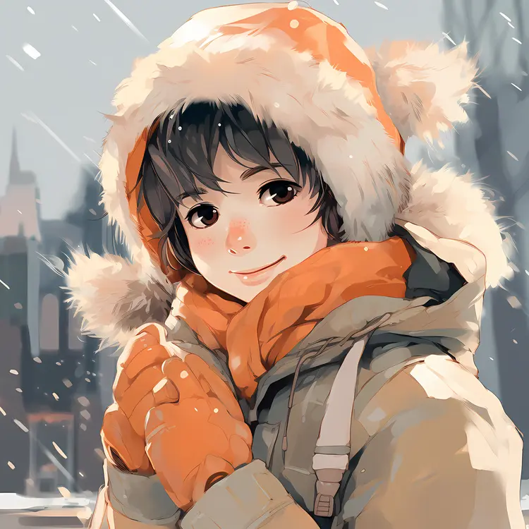 Smiling Boy in Winter Jacket