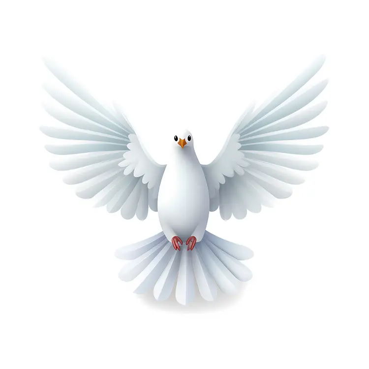 White Dove with Spread Wings