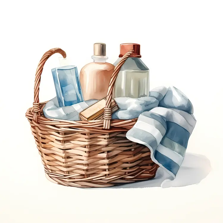 Basket with Toiletries and Towels