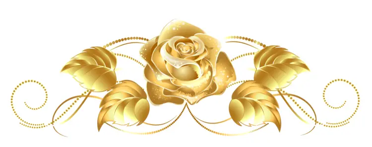 Golden Rose with Leaves