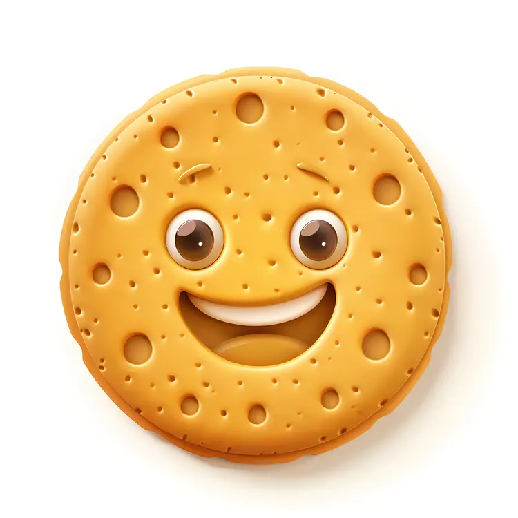 Smiling Round Cookie Illustration