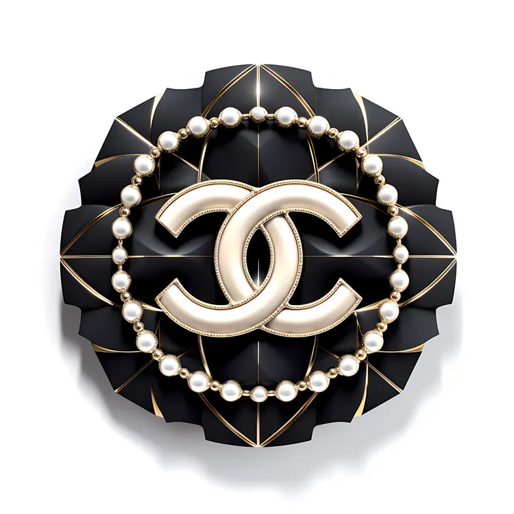 Elegant Chanel Logo with Pearls