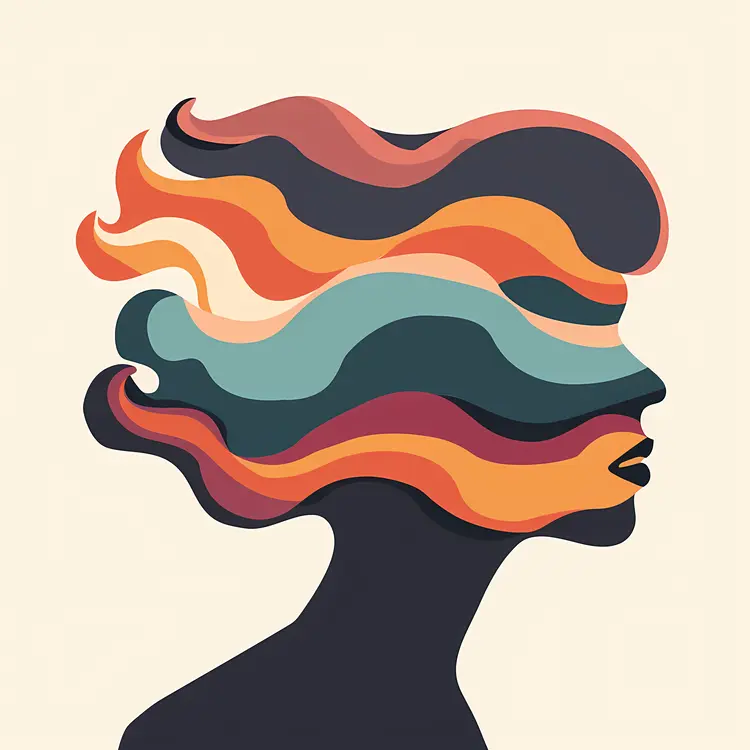 Colorful Wave Silhouette