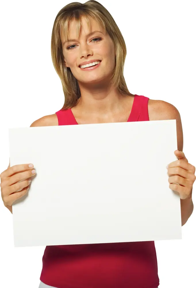 Woman Holding Blank Sign