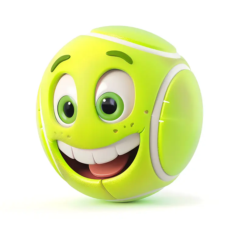 Smiling Tennis Ball Cartoon