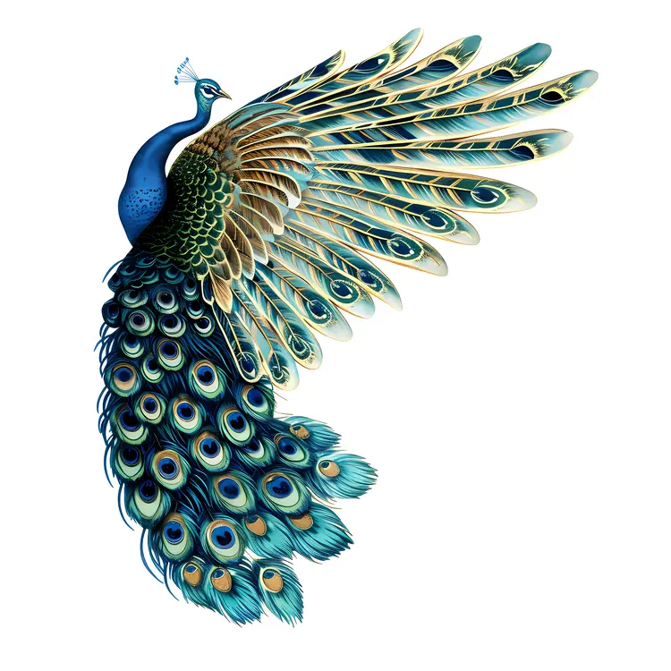 Elegant Peacock with Graceful Feathers