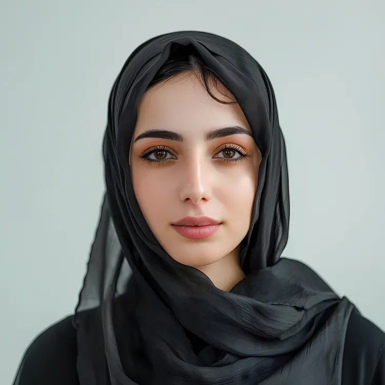 Woman in Black Hijab