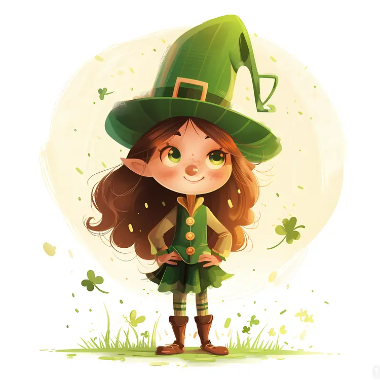 Cute Leprechaun Girl Character