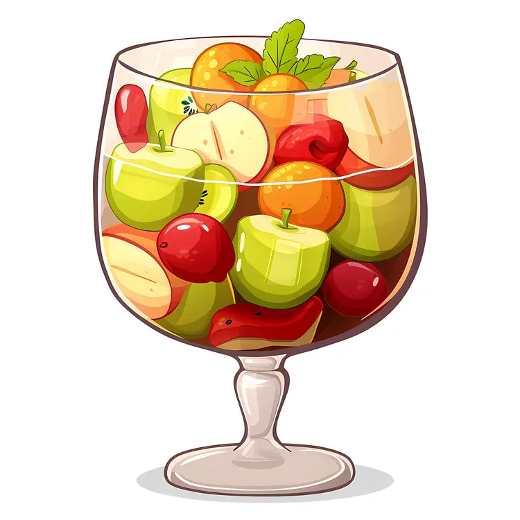 Colorful Fruit Salad in a Glass