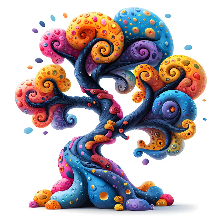 Colorful Abstract Tree with Whimsical Design
