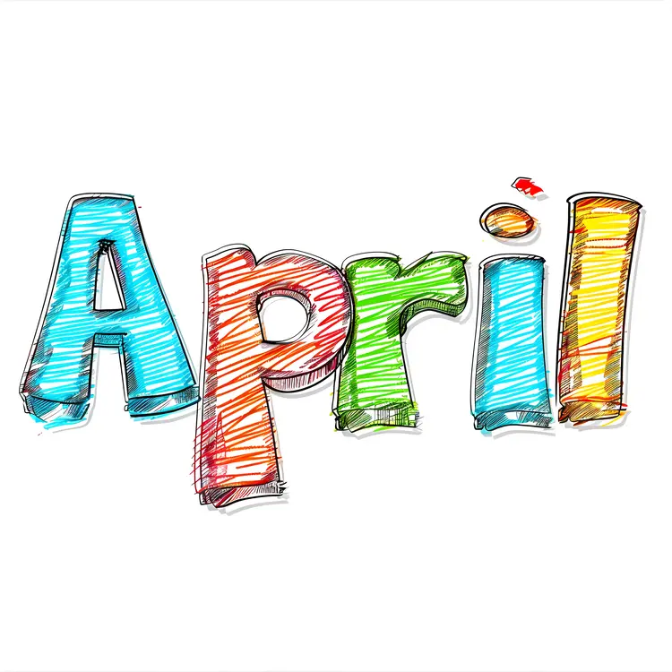 Colorful April Text