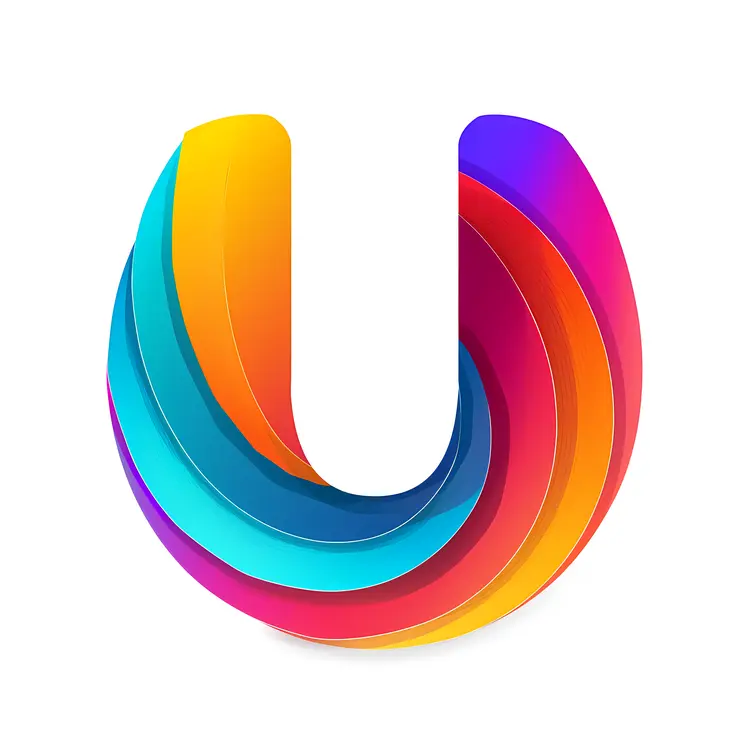 Colorful 3D Letter U