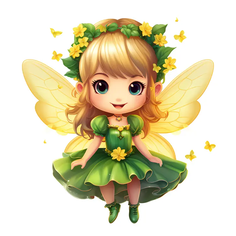 Cute Fairy with Wings and Dress