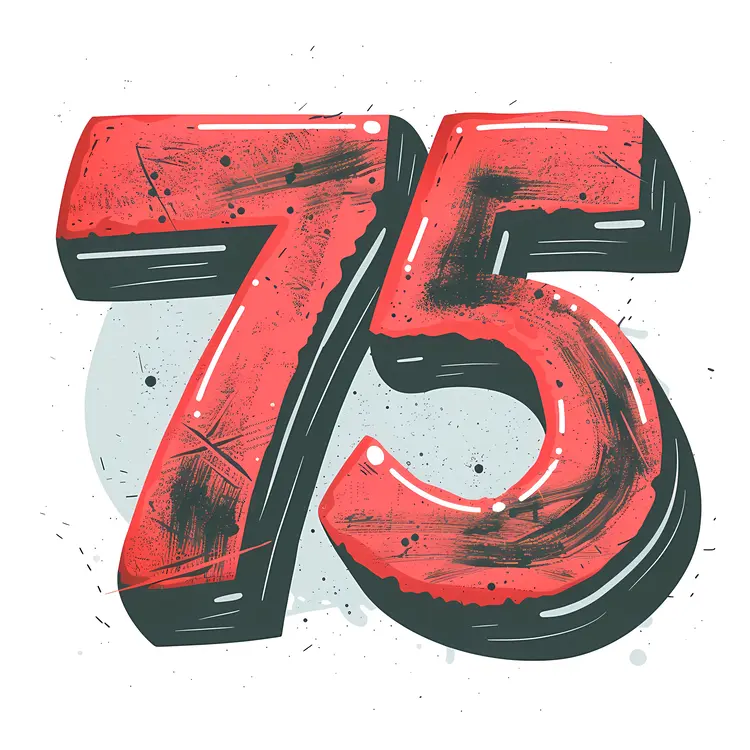 Red Grunge Number 75