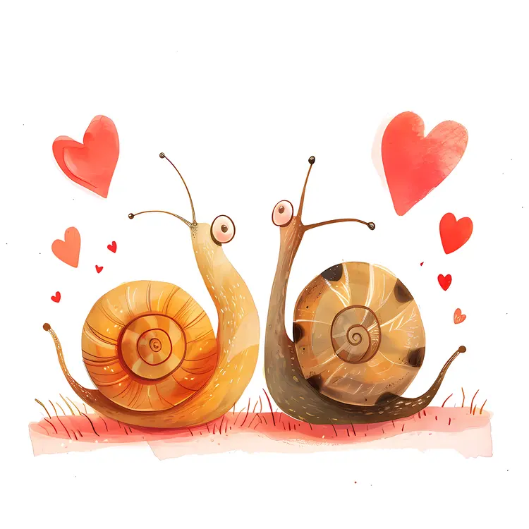 Snail Couple with Love