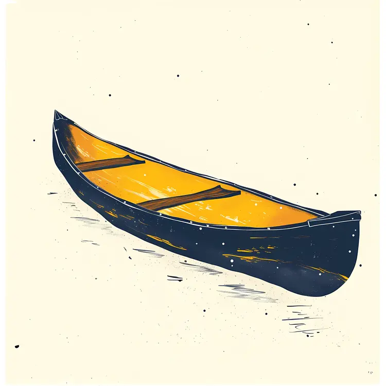 Yellow and Blue Canoe on Shore