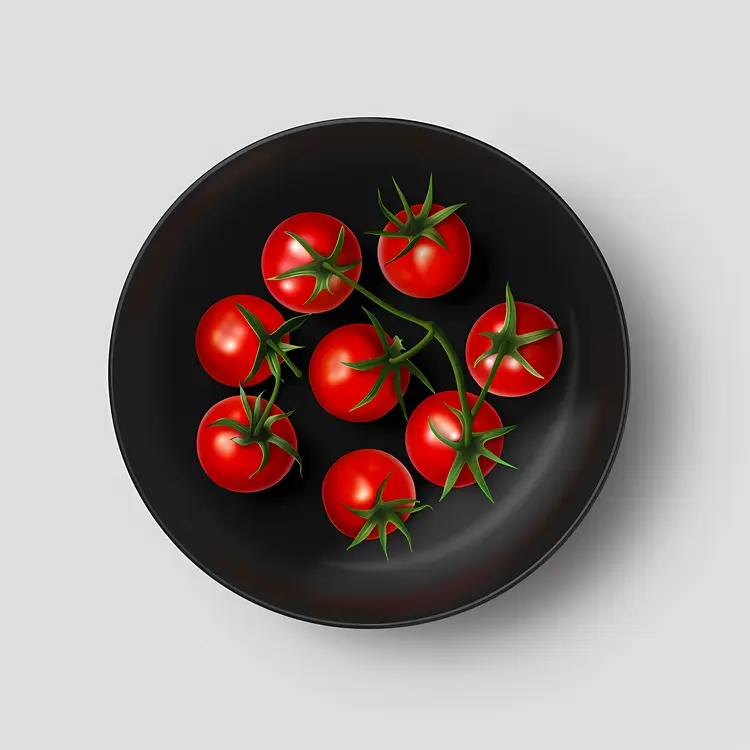 Fresh Red Tomatoes on a Black Plate