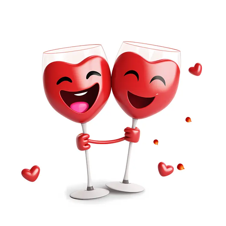Cheerful Wine Glasses with Faces