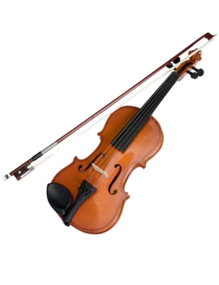 Violin with Bow on Transparent Background