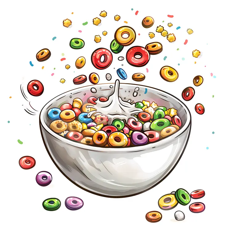 Colorful Cereal in a Bowl