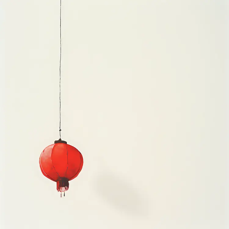 Minimalist Red Lantern for Chinese New Year