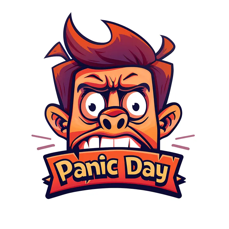Panic Day Angry Cartoon Illustration
