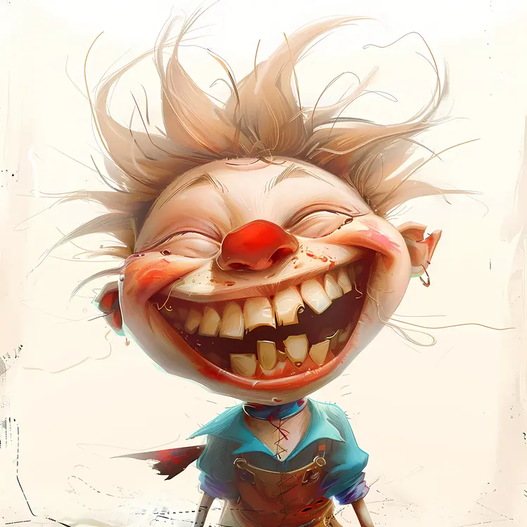 Joyful Laughing Cartoon Character