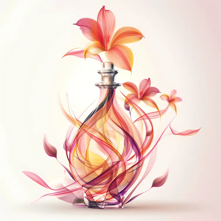 Elegant Perfume Bottle with Floral Design