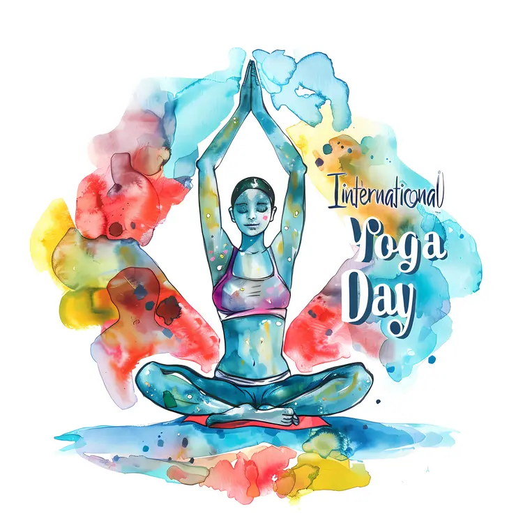 Colorful Yoga Pose for International Yoga Day