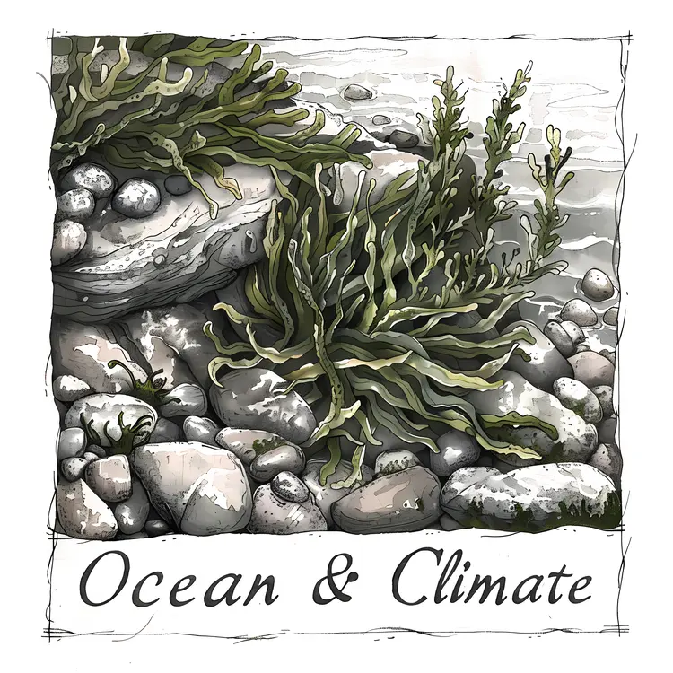 Ocean and Climate Seaweed Illustration