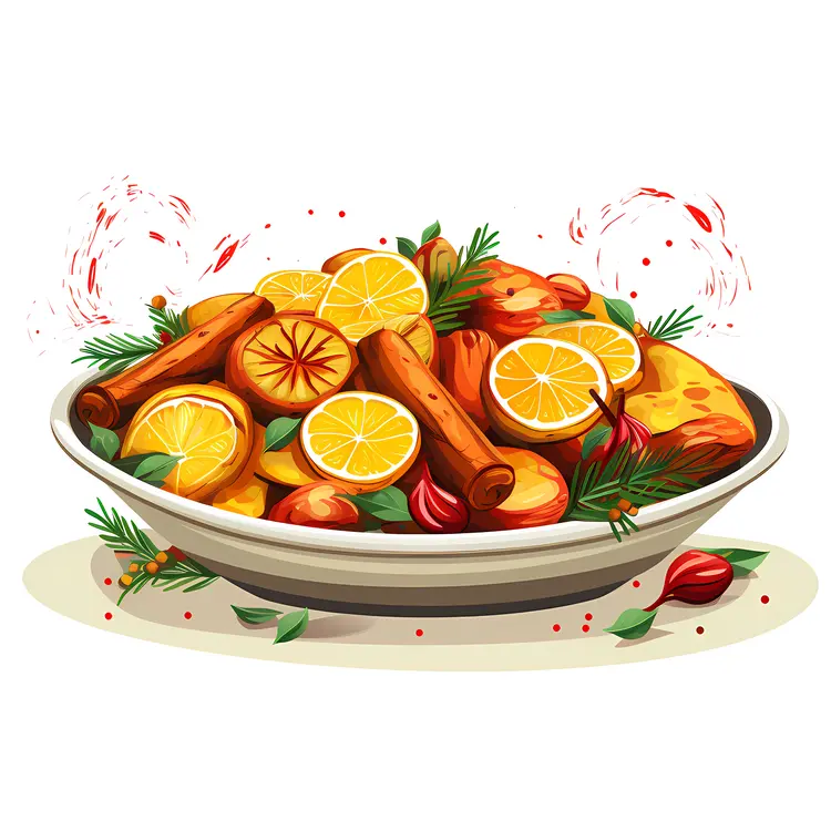 Fruit and Spice Dish with Oranges and Cinnamon