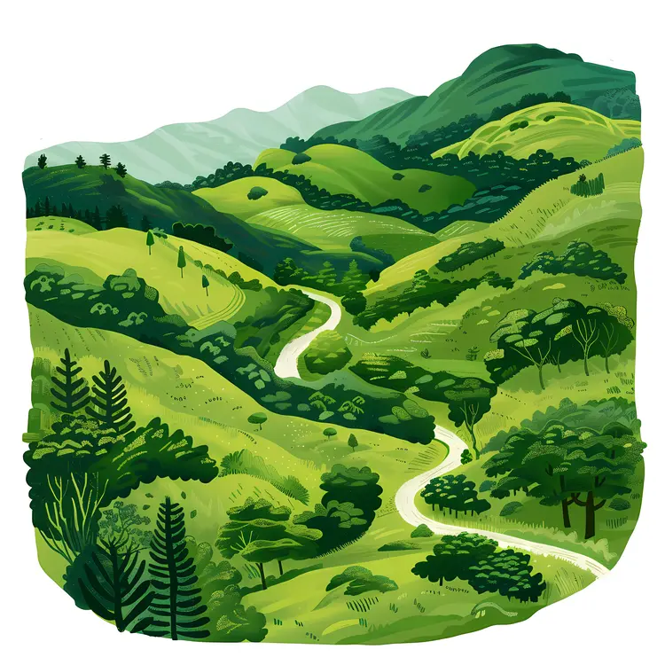 Serene Green Hills Landscape