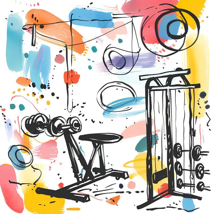 Abstract Gym Equipment Illustration