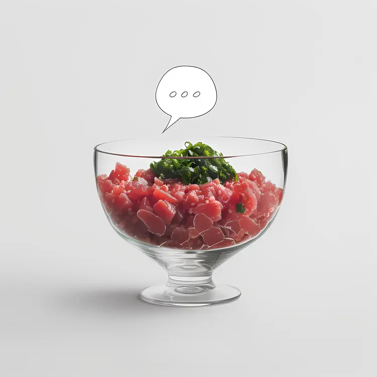 Tuna Tartare in Glass Bowl