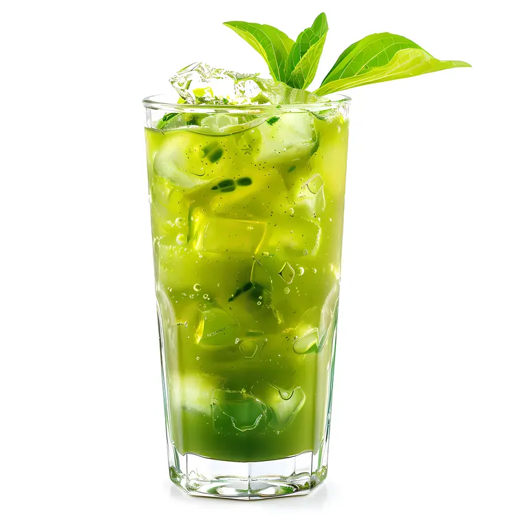Cool Green Drink with Mint and Ice