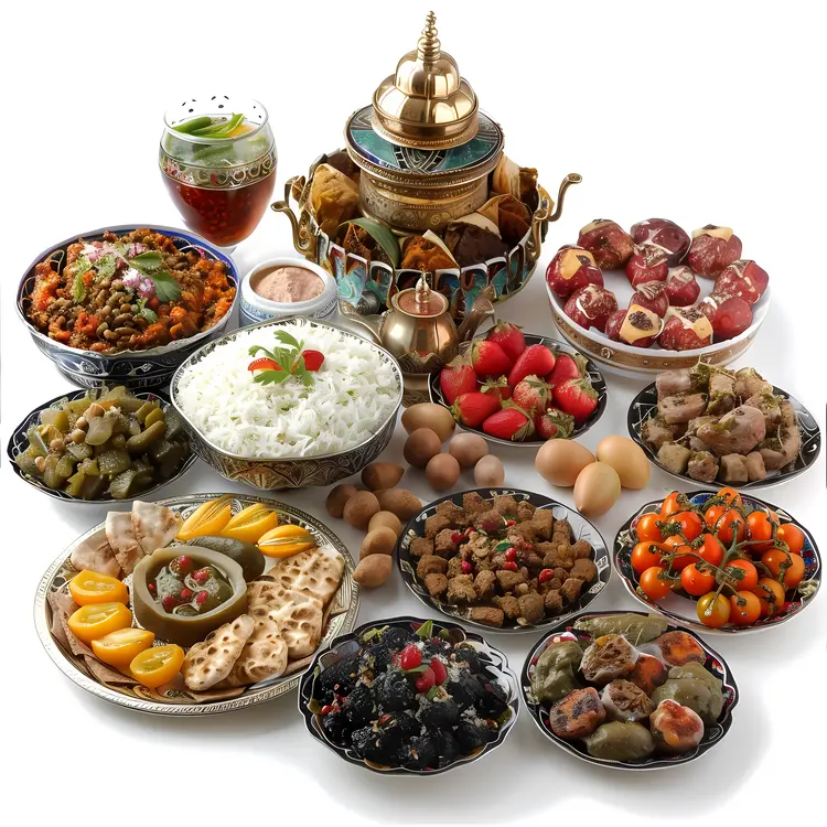 Lavish Feast with Diverse Dishes