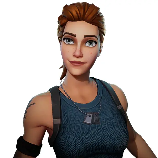 Animated Female Character with Dog Tags
