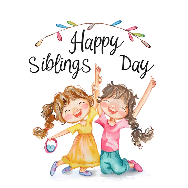Happy Siblings Day Celebration with Two Happy Girls